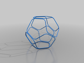 dodecaedro sola línea Arte 3d Artista mag art de la geometría formas único alambre marco 3d print model - Mito3D