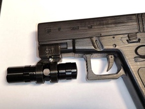 glock 17 19 flashlight holder 175mm e520 3d print model - Mito3D