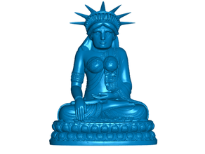 buddha liberty remix statue 3d print model - Mito3D
