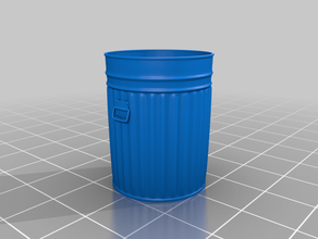 old galvanized trash can 3d print model - Mito3D