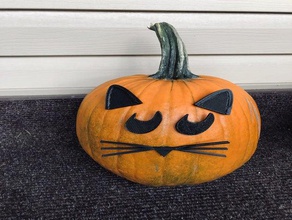 mr pumpkin head halloween cat face kids craft 3d print model - Mito3D