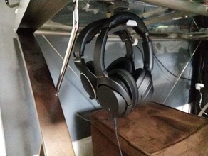 under desk dual headphone holder mount hanger hook 3d print model - Mito3D