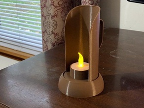 antique tea light candle holder brass flashlight led lighting 3d print model - Mito3D