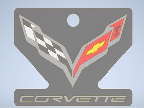 corvette keytag 3d print model - Mito3D