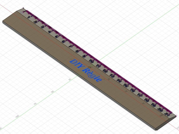 r gle double-dcimtre mesure mesurer rgle 3D print model - Mito3D