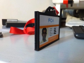 simple badge conteneur double insigne porte-badge 3d print model - Mito3D