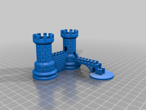 kale duvarı köprü satranç rook duvar 3d print model - Mito3D