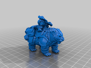 bear rider 3 dwarf 3d print model - Mito3D