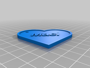 maci personnalisés mon cœur le nom de don tag personnalisé 3d print model - Mito3D