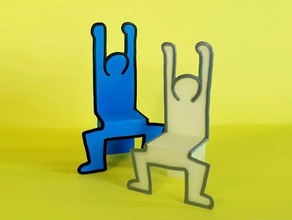 keith haring child chair - 3d printed doll furniture 3d print model - Mito3D