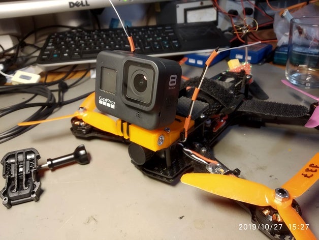 gopro hero 8 monte fpv quad zmr250 mount 3D print model - Mito3D