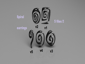 spirale boucles d'oreilles les fêtes de noël quotidien boucle d'oreille des idealab mathématiques moderne pendentif pendentifs l'école étude 3d print model - Mito3D