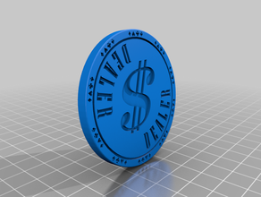 o botão do dealer de fichas poker 3d print model - Mito3D