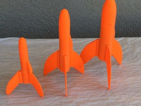 flutterby model rocket 13mm 18mm 24mm estes rockets flying rocketry supportless 3d print model - Mito3D