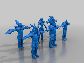 human blood bowl-team - t-Modell pack 28 bloodbowl bowl tabletop 3d print model - Mito3D