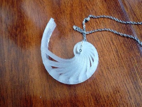 nautilus shell fibonacci golden ratio jewelry keychain math pendant seashell spiral 3d print model - Mito3D