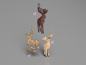 moose earring set alaska animal animals earrings finland idealab pendant nord-america norway pendants russia sweden 3d print model - Mito3D