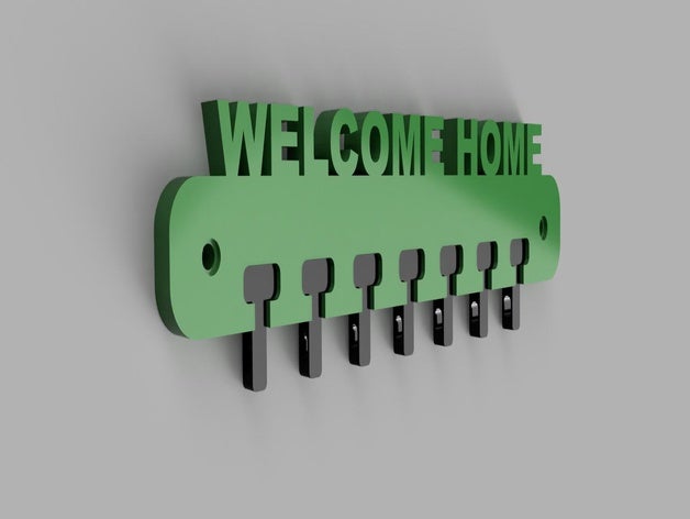 v k na kl e s n pisem welcome home key holder words decor homedecor homedecoration keyholder 3D print model - Mito3D