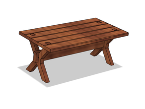 bench seat table playmobil playground wood wooden 3d print model - Mito3D