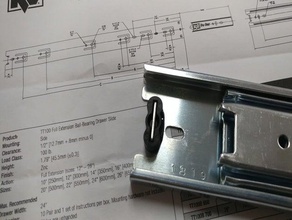 full extension drawer glide bumper bathroom cabinet kitchen slide track 3d print model - Mito3D