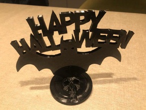 halloween bat skull base 3d print model - Mito3D