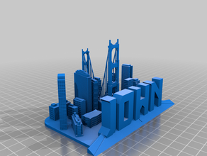 john letters city 3d print model - Mito3D