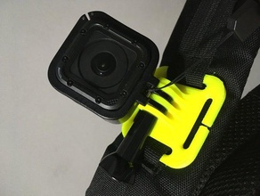 gopro backpack & strap mount no m5 nut required goproadapter accessories hero 3 4 session go pro 3d print model - Mito3D