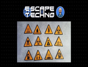 panneaux sinyalizasyon escapegame diy kaçış oyunu odası escaperoom medicale maquina zombi 3d print model - Mito3D