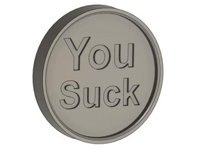 you rock suck token coin 3d print model - Mito3D