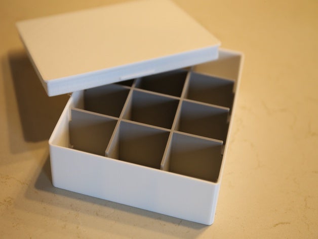 paramétrique de la partition boîte rangement 3D print model - Mito3D
