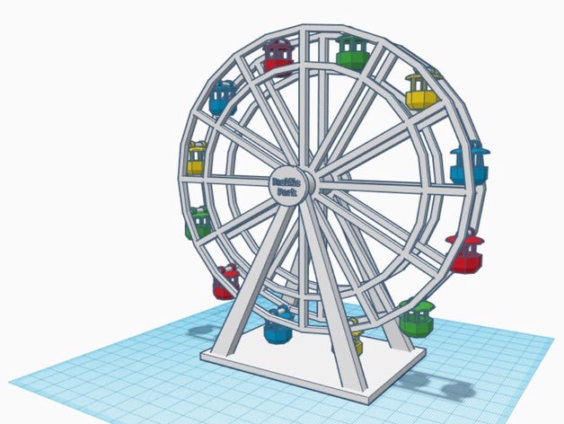 n scale pacific wheel amusement park ferris j3ffr3y jeff model railroad gauge santa monica 3D print model - Mito3D