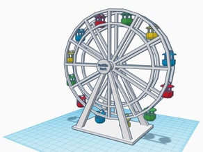 n scale pacific wheel amusement park ferris j3ffr3y jeff model railroad gauge santa monica 3d print model - Mito3D