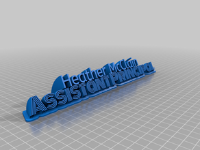my customized sweeping name plate 2 lines fonts remix 3d print model - Mito3D