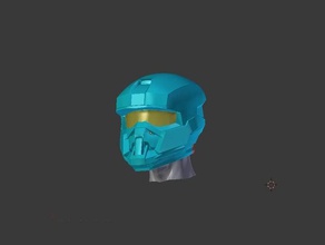 halo reach - eod helmet without re-breathers 3d print model - Mito3D
