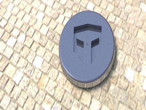 spartan emblème art creative coupe de coster disque l'emblème l'histoire 3d print model - Mito3D