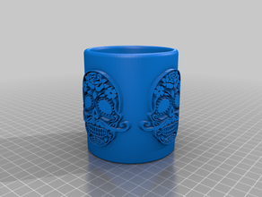 dia los muertos cup sugar skull 3d print model - Mito3D
