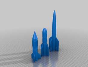 rocket collection 04 rockets 3d print model - Mito3D