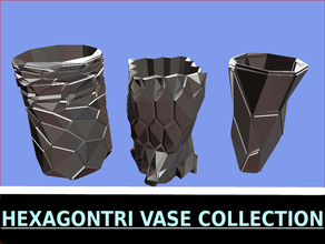 hexagontri vase collection flower hexagon twisted 3d print model - Mito3D