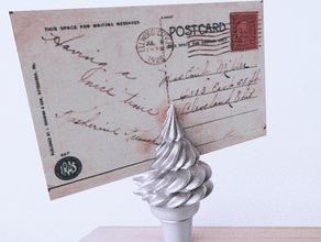 ice-cream postcard holder note label stand display 3d print model - Mito3D