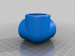 my customized 3 way corner pipe connector - customizer pbl 3d print model - Mito3D