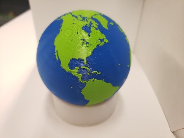 multi-color scale model globe earth color multicolor two-color two 3D print model - Mito3D