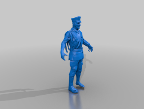 ww1 zombie officer - t-model 3d print model - Mito3D