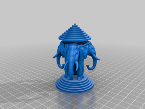 laos 3 headed elephant 3d print model - Mito3D