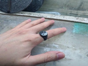 ying yang anneau dlp bijoux la résine de l'imprimante les anneaux yingyang 3d print model - Mito3D