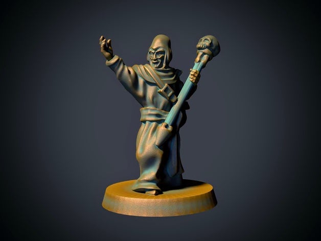 necromante 28mm sem os apoios necessários dnd fantasia frostgrave mago nenhum suporte o apoio necessário power rangers rangersofshadowdeep estudioso suporte-livre supportless warhammer wiseman assistente 3D print model - Mito3D