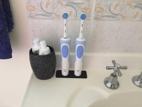 oral-b vitality elektrische Zahnbürste stand 2 braune oralb oralb-Basis Zahnbürstenhalter 3d print model - Mito3D