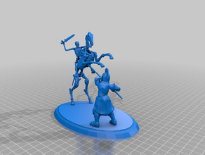 spearman killing skeleton horse roman soldier spear man 3d print model - Mito3D