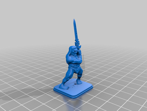 barbarian zombie kelvinos customized dnd expansion pack heroquest miniature rpg tabletop gaming frozen horror wargaming 3d print model - Mito3D