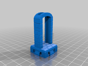 dungeon structure entrance door openlock 1x1 dungeons dragons openforge patfhinder terrain 3d print model - Mito3D
