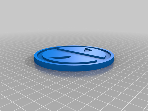 deadpool drink coaster logo 3D print model - Mito3D